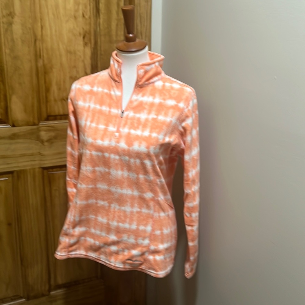 Beautiful bright fleece top with quarter zipper by Eddie Bauer